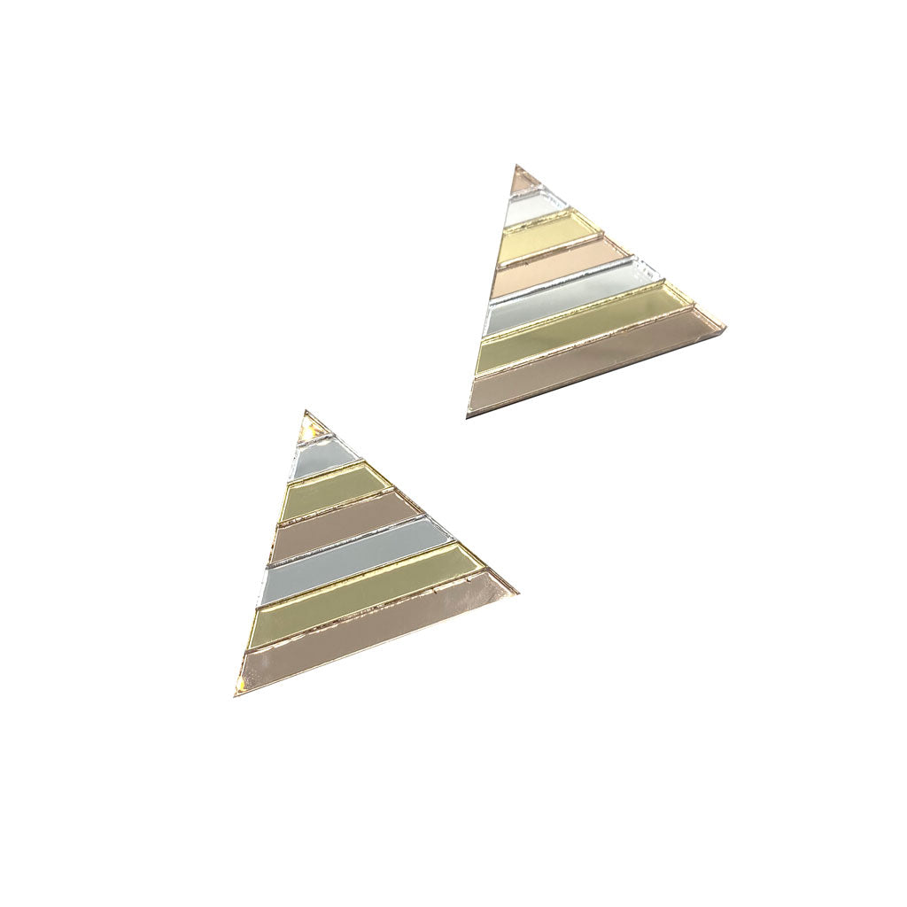 Pendientes de metacrilato de triángulo tricolor 